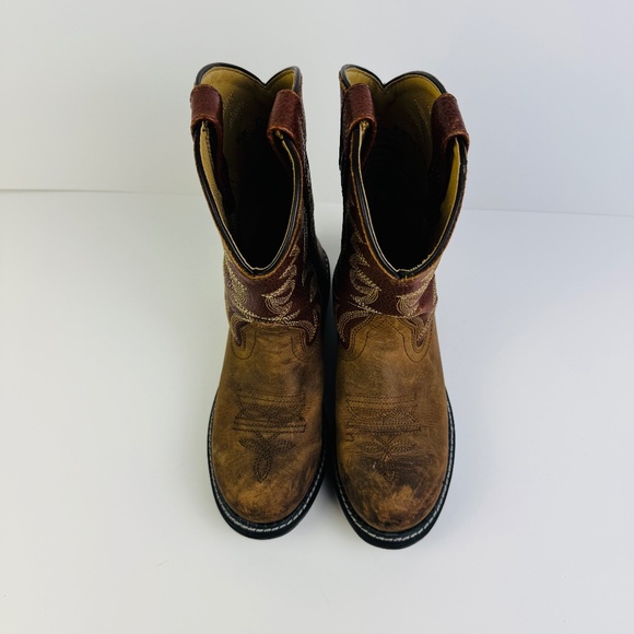 Smoky Mountain Buffalo Western Boots Brown Oil Distress 2470C Kid's Size 13.5 - Picture 7 of 11